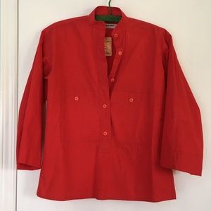 Red Saint Laurent rive gauche oxfor top